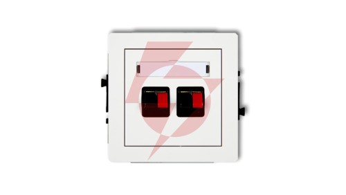 DECO Mechanizm gniazda głośnikowego podwójnego, biały mat 25DGG-2