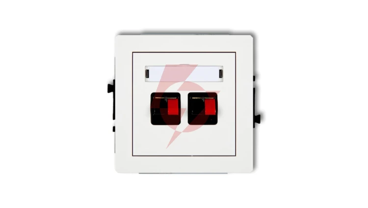 DECO Mechanizm gniazda głośnikowego podwójnego, biały mat 25DGG-2