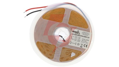 TAŚMA LED PREMIUM 12V DC COB 2400LED/5M 12W/1m IP20 3LATA GW. BIAŁA CIEPŁA D87-LS-COB-2400-IP20-AWW-12V