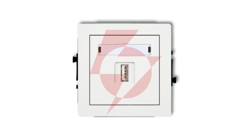 DECO Mechanizm ładowarki USB pojedynczej, 5V, 1A, biały mat 25DCUSB-1