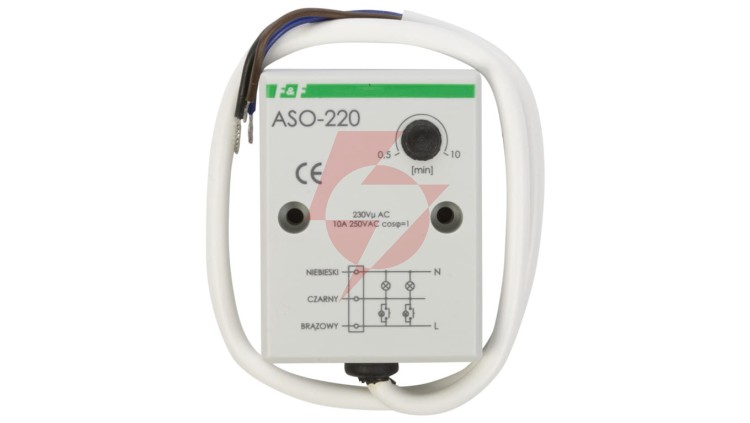 Automat schodowy tablicowy 10A 0,5-10min 230V AC ASO-220