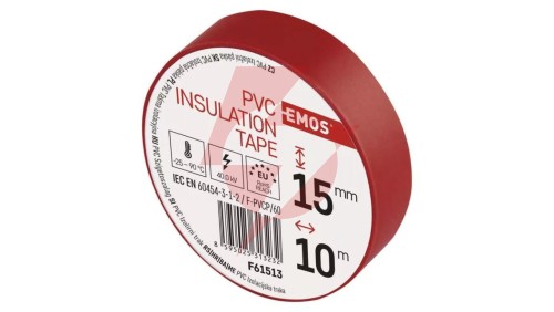Taśma izolacyjna PVC 15mm / 10m czerwona F61513 /10szt./