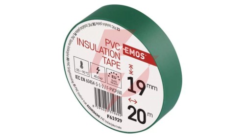 Taśma izolacyjna PVC 19mm / 20m zielona F61929 /10szt./