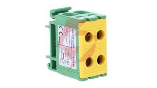 Złączka szynowa 2-torowa ZJUN-2x16 PE żółto-zielona R34RR-07020001943