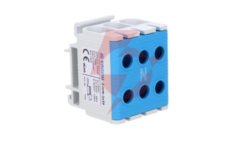 Złączka szynowa 3-torowa ZJUN-3x50/BL niebieska R34RR-07010022001