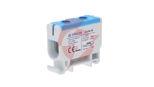 Złączka szynowa 1-torowa ZJUN-50/BL 50mm2 niebieska R34RR-07010002703