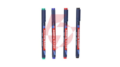 Zestaw czterech pisaków (czarny ,niebieski, czerwony, zielony) EDDING 8407 SET 0,3mm różne kolory E04ZP-01090700101