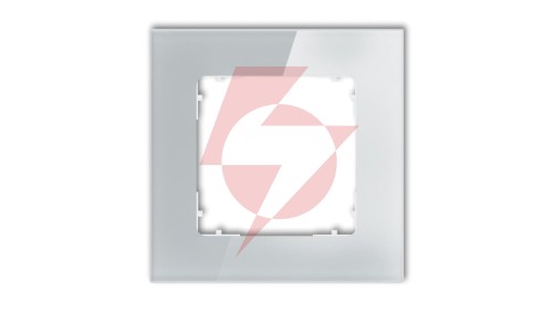ICON Ramka uniwersalna pojedyncza kwadratowa - efekt szkła (ramka: szara spód: biały) 15-0-IRSK-1