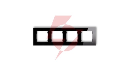 ICON Ramka uniwersalna poczwórna kwadratowa - efekt szkła (ramka: czarna spód: czarny) 12-12-IRSK-4