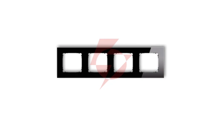 ICON Ramka uniwersalna poczwórna kwadratowa - efekt szkła (ramka: czarna spód: czarny) 12-12-IRSK-4