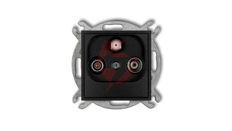 ICON Mechanizm gniazda abonenckiego RTV-SAT końcowego 1,5dB czarny mat 12IGS
