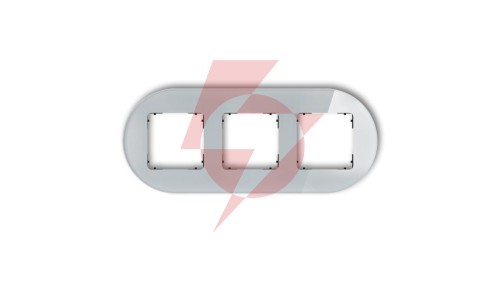 ICON Ramka uniwersalna potrójna okrągła - efekt szkła (ramka: szara spód: czarny) 15-12-IRSO-3