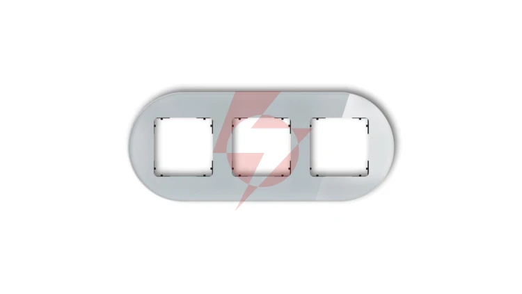 ICON Ramka uniwersalna potrójna okrągła - efekt szkła (ramka: szara spód: czarny) 15-12-IRSO-3