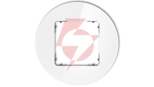 ICON Ramka uniwersalna pojedyncza okrągła - efekt szkła (ramka: biała spód: grafitowy mat) 0-28-IRSO-1