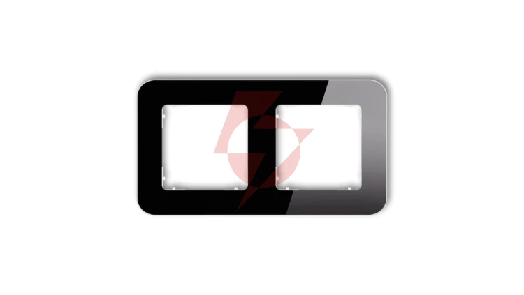ICON Ramka uniwersalna podwójna zaokrąglona - efekt szkła (ramka: czarna spód: biały) 12-0-IRSZ-2