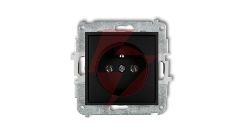 ICON Mechanizm gniazda pojedynczego z uziemieniem 2P+Z (bez przesłon torów prądowych) czarny mat 12IGP-1z