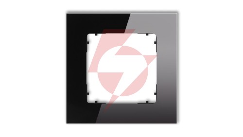 ICON Ramka uniwersalna pojedyncza kwadratowa - efekt szkła (ramka: czarna spód: czarny) 12-12-IRSK-1