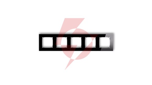 ICON Ramka uniwersalna pięciokrotna kwadratowa - efekt szkła (ramka: czarna spód: czarny) 12-12-IRSK-5