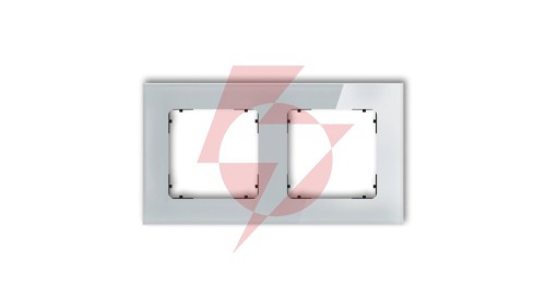 ICON Ramka uniwersalna podwójna kwadratowa - efekt szkła (ramka: szara spód: czarny) 15-12-IRSK-2