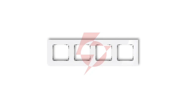ICON Ramka uniwersalna poczwórna kwadratowa - efekt szkła (ramka: biała spód: czarny) 0-12-IRSK-4