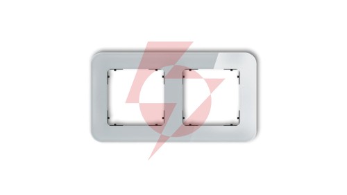 ICON Ramka uniwersalna podwójna zaokrąglona - efekt szkła (ramka: szara spód: czarny) 15-12-IRSZ-2