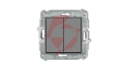 ICON Mechanizm łącznika podwójnego schodowego szary mat 27IWP-33