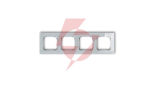 ICON Ramka uniwersalna poczwórna kwadratowa - efekt szkła (ramka: szara spód: czarny) 15-12-IRSK-4
