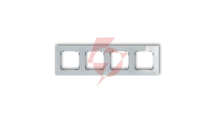 ICON Ramka uniwersalna poczwórna kwadratowa - efekt szkła (ramka: szara spód: czarny) 15-12-IRSK-4