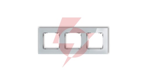 ICON Ramka uniwersalna potrójna kwadratowa - efekt szkła (ramka: szara spód: czarny) 15-12-IRSK-3