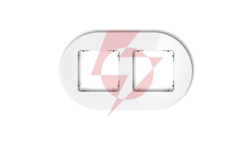 ICON Ramka uniwersalna podwójna okrągła - efekt szkła (ramka: biała spód: grafitowy mat) 0-28-IRSO-2
