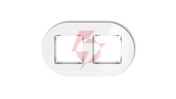 ICON Ramka uniwersalna podwójna okrągła - efekt szkła (ramka: biała spód: grafitowy mat) 0-28-IRSO-2