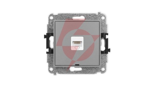 ICON Mechanizm gniazda komputerowego pojedynczego 1xRJ45, kat. 5e, 8-stykowy, bez pola opisowego szary mat 27IGKBO-1