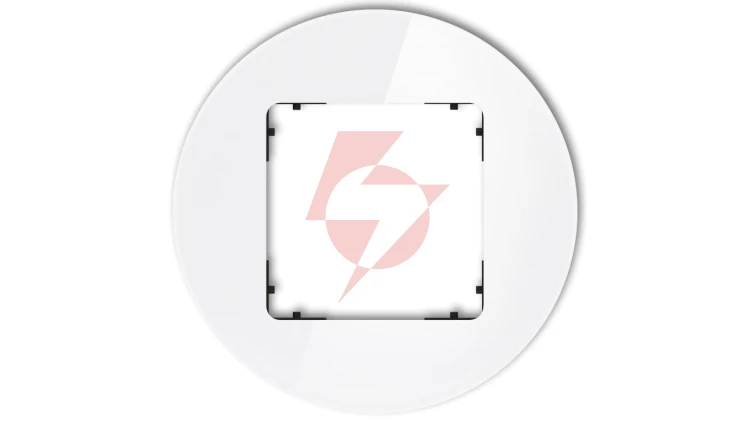 ICON Ramka uniwersalna pojedyncza okrągła - efekt szkła (ramka: biała spód: czarny) 0-12-IRSO-1
