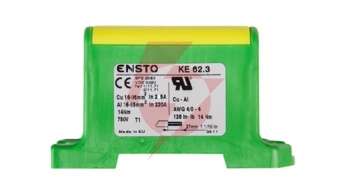 Złączka szynowa 2-przewodowa 16-95mm2 zielono-żółta KE62.3