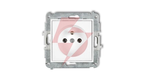 ICON Mechanizm gniazda pojedynczego z uziemieniem 2P+Z (bez przesłon torów prądowych) biały mat 25IGP-1z