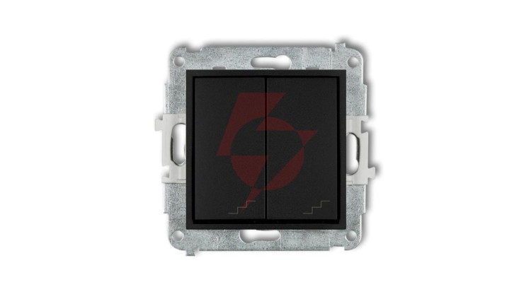 ICON Mechanizm łącznika podwójnego schodowego czarny mat 12IWP-33