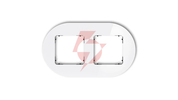 ICON Ramka uniwersalna podwójna okrągła - efekt szkła (ramka: biała spód: czarny) 0-12-IRSO-2