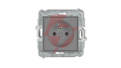 ICON Mechanizm gniazda pojedynczego z uziemieniem 2P+Z (bez przesłon torów prądowych) szary mat 27IGP-1z