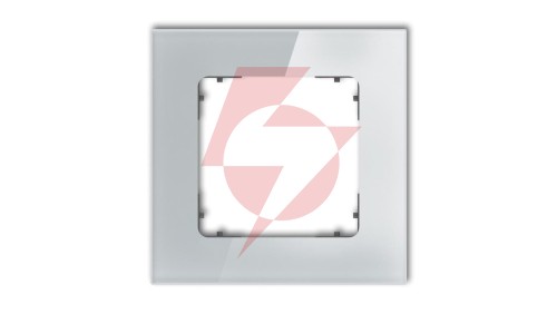 ICON Ramka uniwersalna pojedyncza kwadratowa - efekt szkła (ramka: szara spód: grafitowy mat) 15-28-IRSK-1