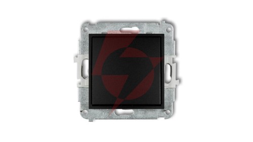 ICON Mechanizm łącznika zwiernego, jednobiegunowego (jeden klawisz bez piktogramu) czarny mat 12IWP-4.1