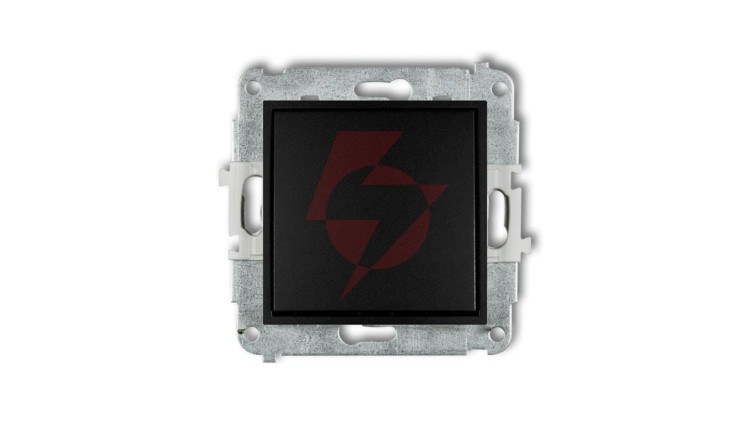 ICON Mechanizm łącznika zwiernego, jednobiegunowego (jeden klawisz bez piktogramu) czarny mat 12IWP-4.1