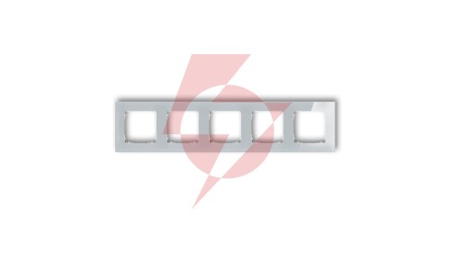 ICON Ramka uniwersalna pięciokrotna kwadratowa - efekt szkła (ramka: szara spód: biały) 15-0-IRSK-5