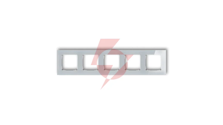 ICON Ramka uniwersalna pięciokrotna kwadratowa - efekt szkła (ramka: szara spód: biały) 15-0-IRSK-5