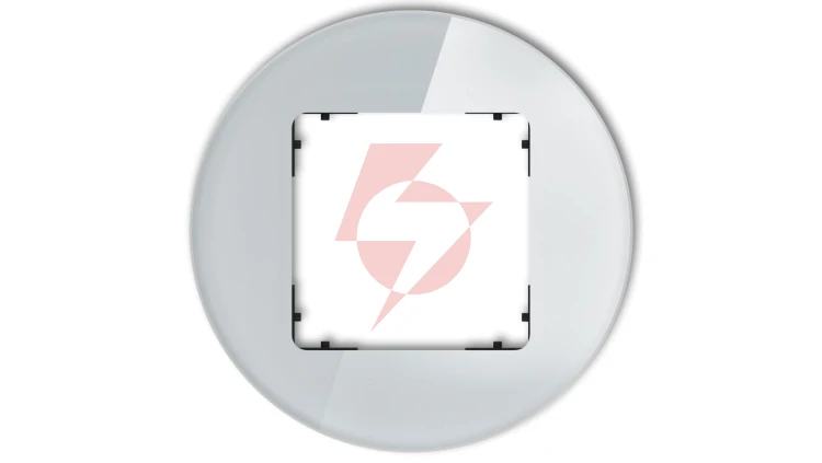ICON Ramka uniwersalna pojedyncza okrągła - efekt szkła (ramka: szara spód: czarny) 15-12-IRSO-1