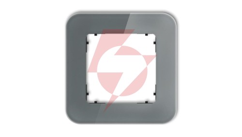 ICON Ramka uniwersalna pojedyncza zaokrąglona - efekt szkła (ramka: grafitowa spód: czarny) 28-12-IRSZ-1