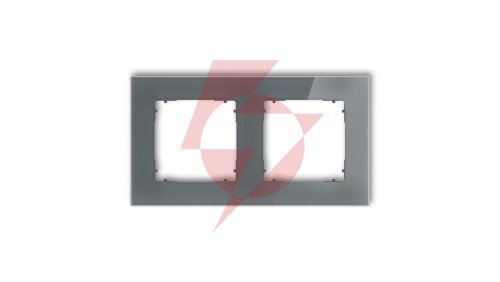 ICON Ramka uniwersalna podwójna kwadratowa - efekt szkła (ramka: grafitowa spód: grafitowy mat) 28-28-IRSK-2