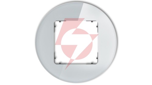 ICON Ramka uniwersalna pojedyncza okrągła - efekt szkła (ramka: szara spód: grafitowy mat) 15-28-IRSO-1