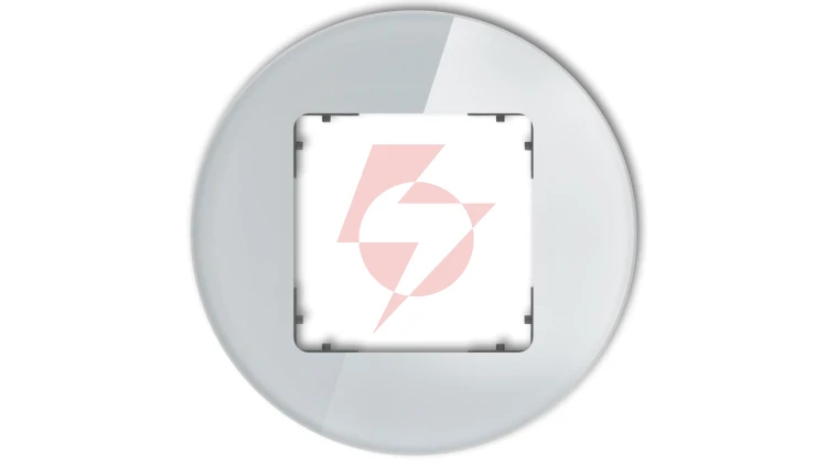 ICON Ramka uniwersalna pojedyncza okrągła - efekt szkła (ramka: szara spód: grafitowy mat) 15-28-IRSO-1