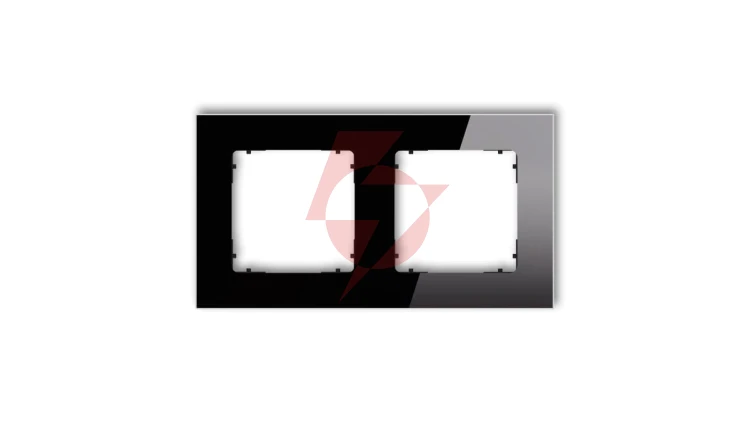 ICON Ramka uniwersalna podwójna kwadratowa - efekt szkła (ramka: czarna spód: czarny) 12-12-IRSK-2