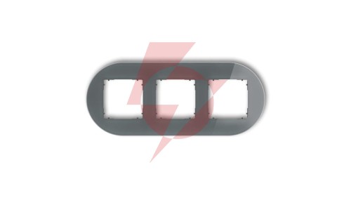ICON Ramka uniwersalna potrójna okrągła - efekt szkła (ramka: grafitowa spód: grafitowy mat) 28-28-IRSO-3